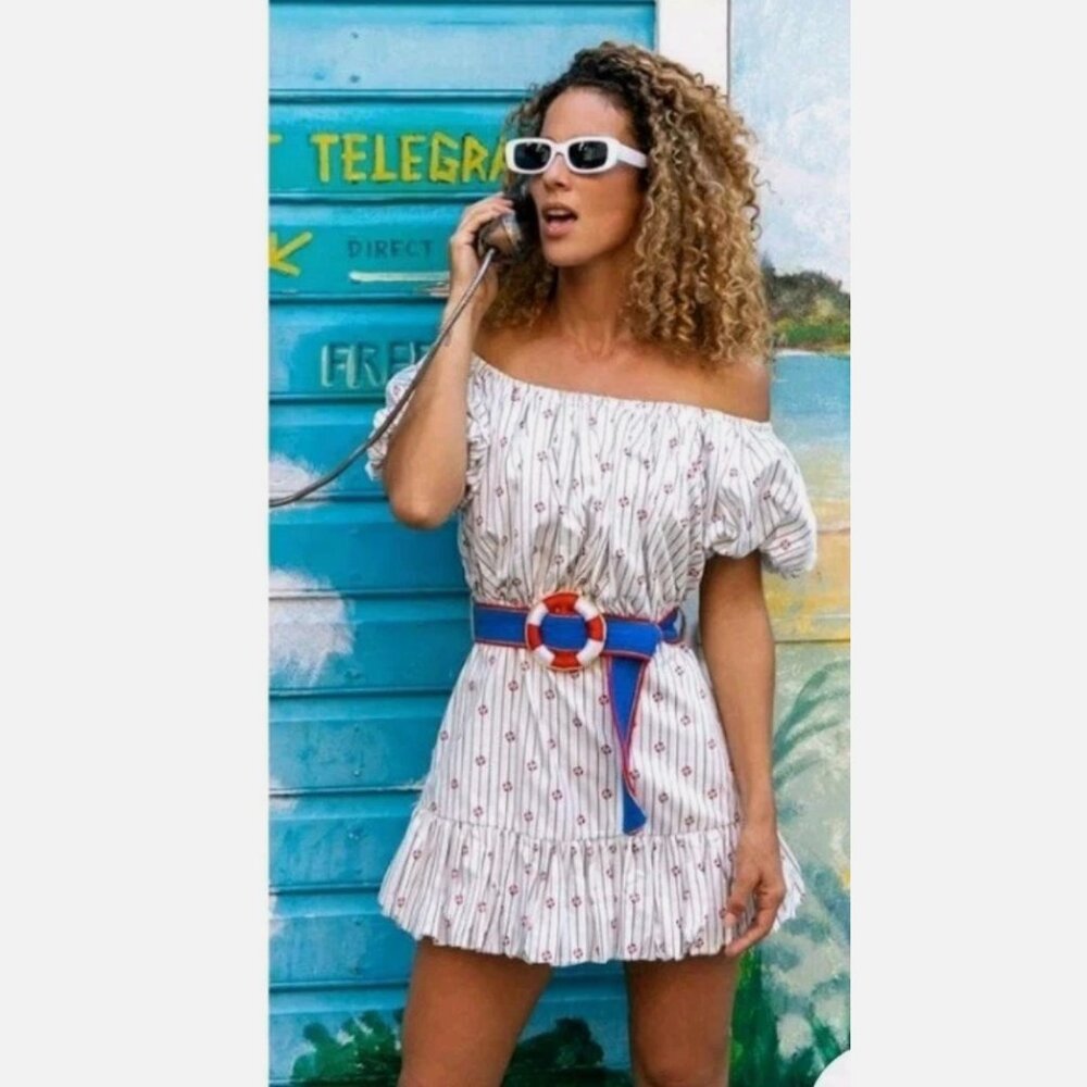 NWT MyBeachySide Emily in Paris Lifesaver Nautical Mini Dress - NO belt